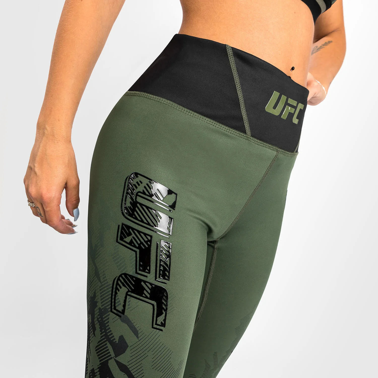 UFC Venum Authentic Fight Week Women's Performance Tight - Khaki - Image 4