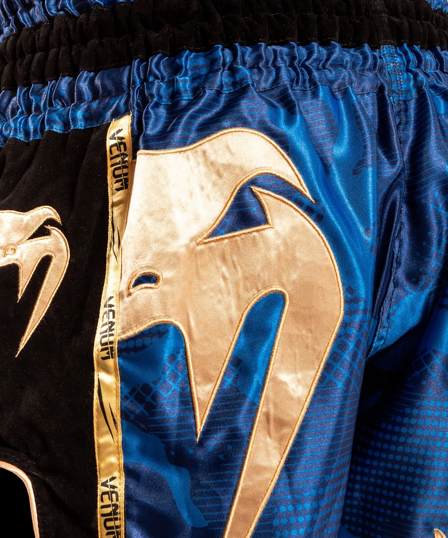 Venum Giant Camo Muay Thai Shorts - Blue/Gold - Image 4