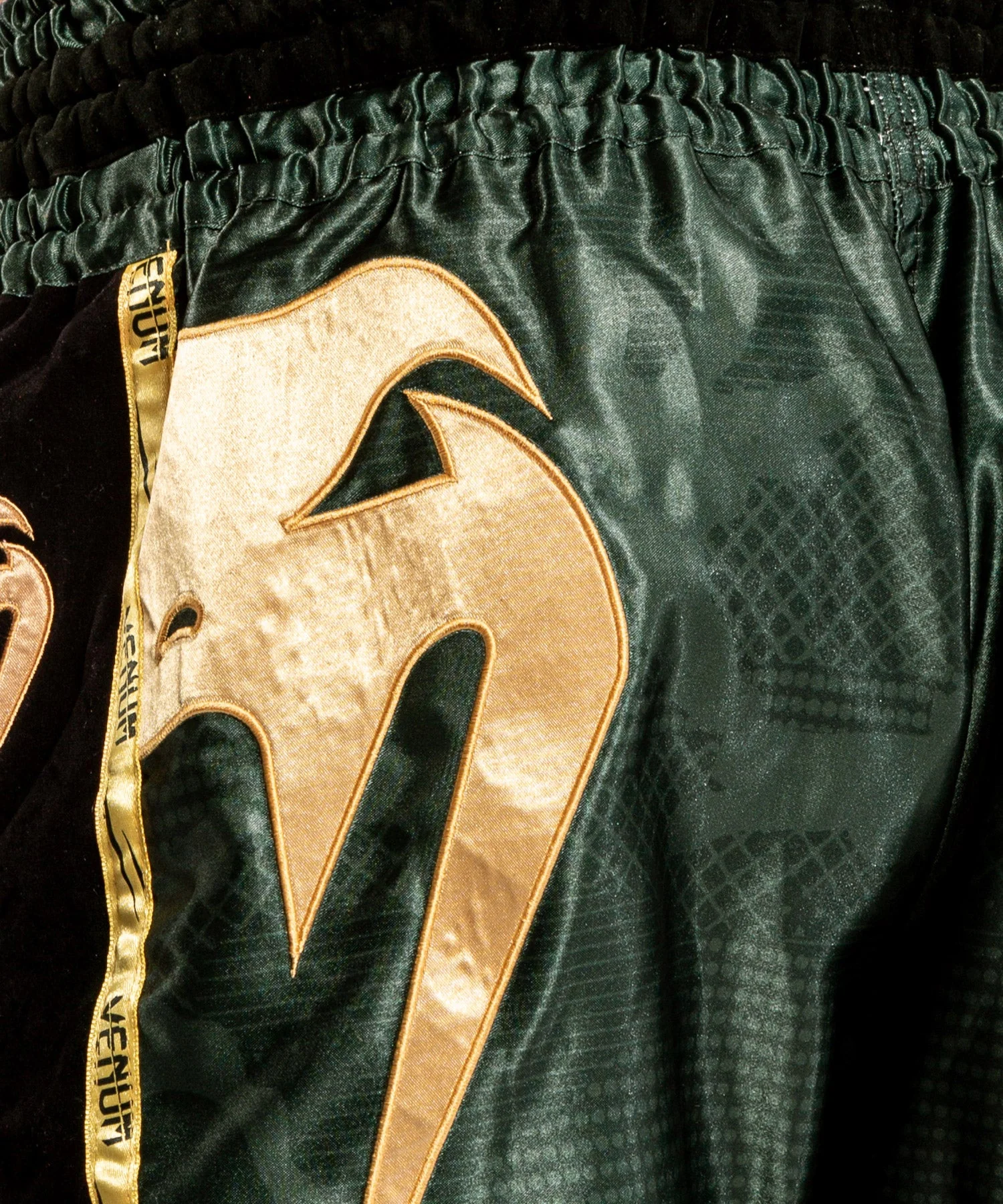 Venum Giant Camo Muay Thai Shorts - Khaki/Gold - Image 4