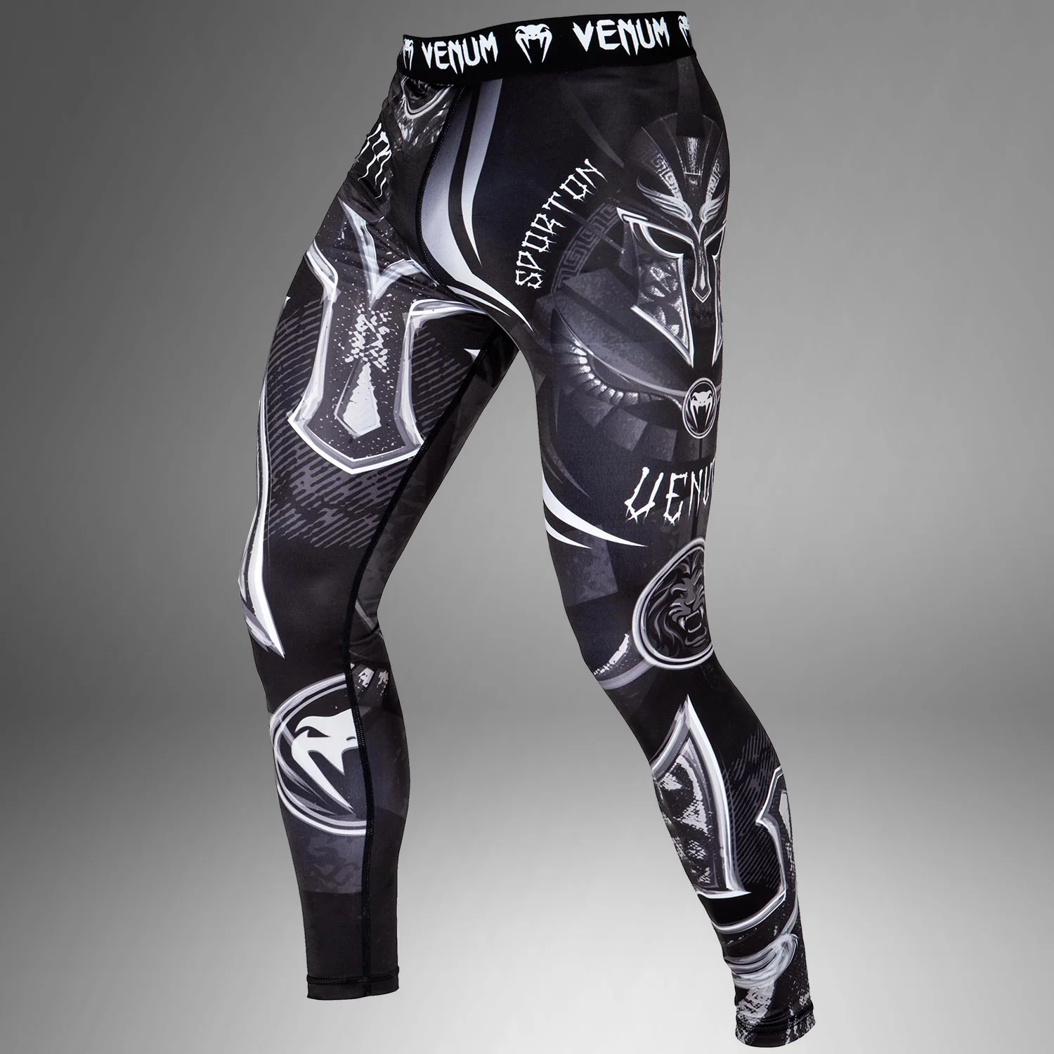 Venum Gladiator 3.0 Compression Tights - Black/White - Image 4