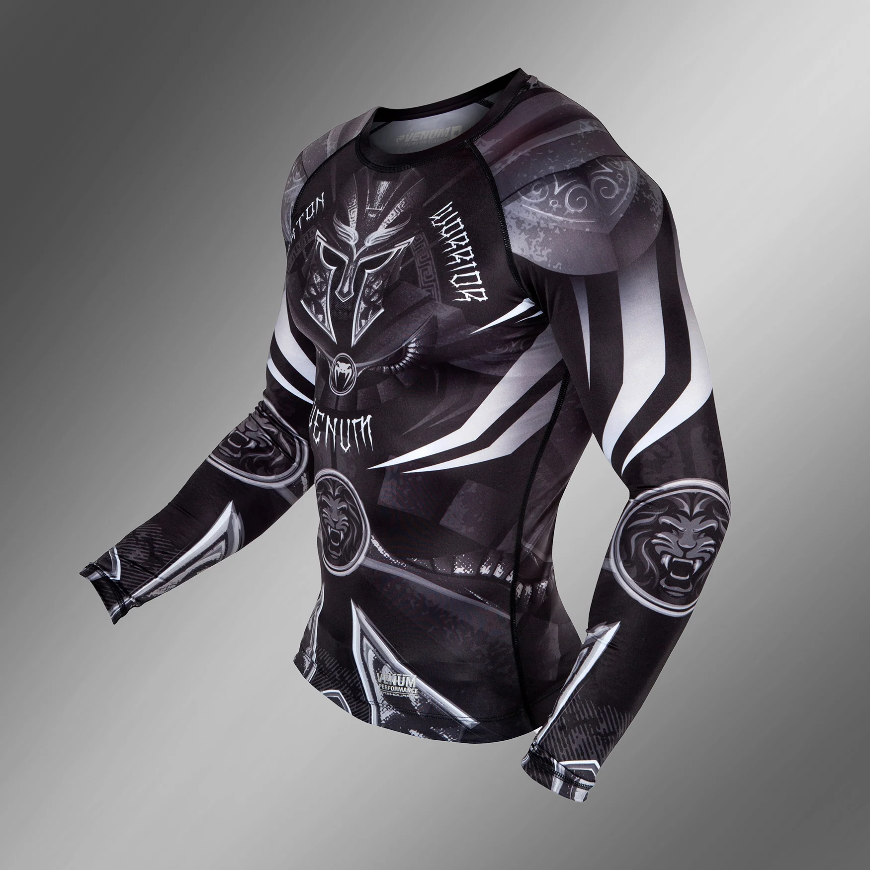 Venum Gladiator 3.0 Rashguard - Long Sleeves - Black/White - Image 5
