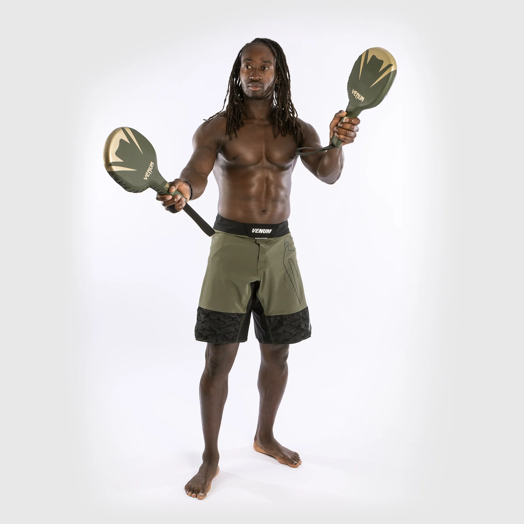 Venum Pro Boxing Rackets (Pair) - Khaki/Gold - Image 7