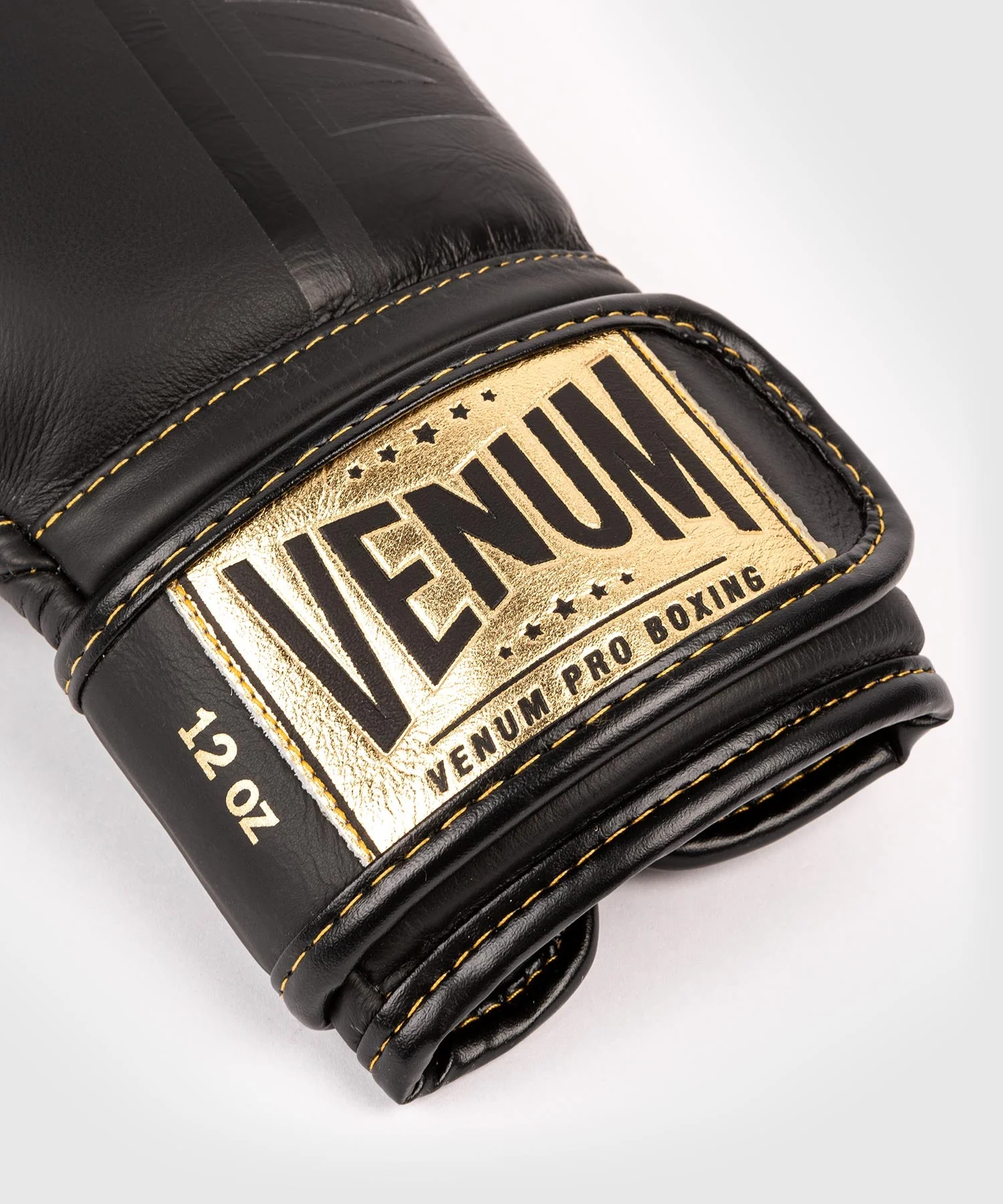 Venum Shield Pro Boxing Gloves Velcro - Black/Black-Gold - Image 3