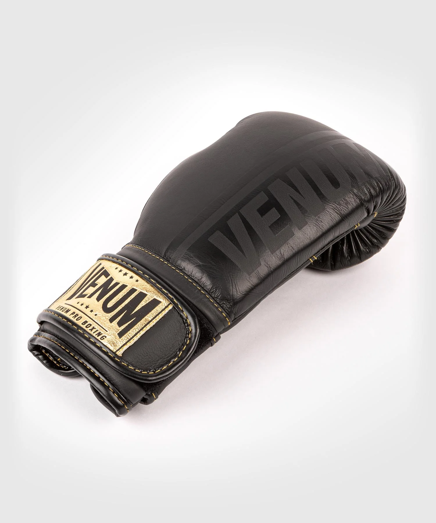 Venum Shield Pro Boxing Gloves Velcro - Black/Black-Gold - Image 4