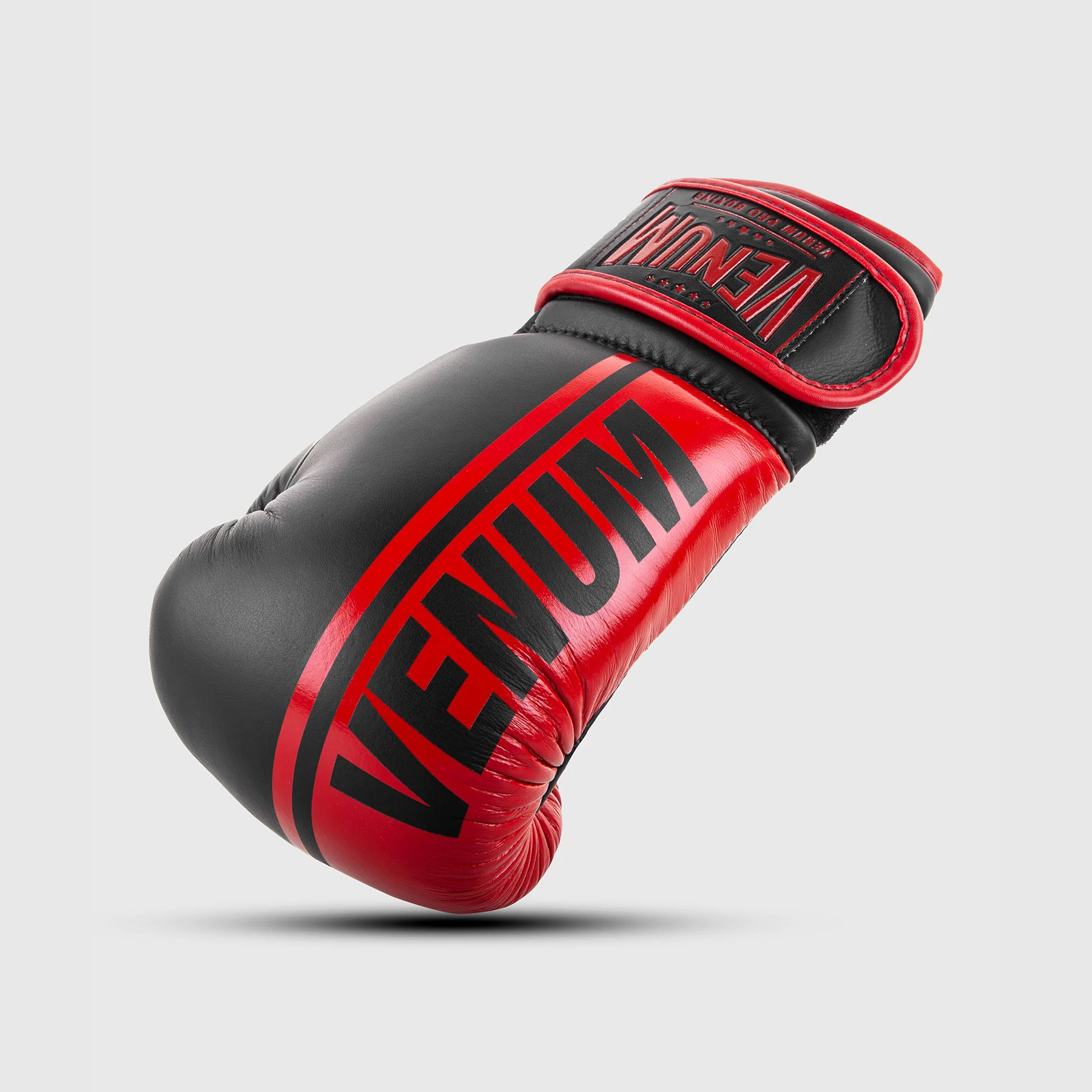Venum Shield Pro Boxing Gloves Velcro - Black/Red - Image 7